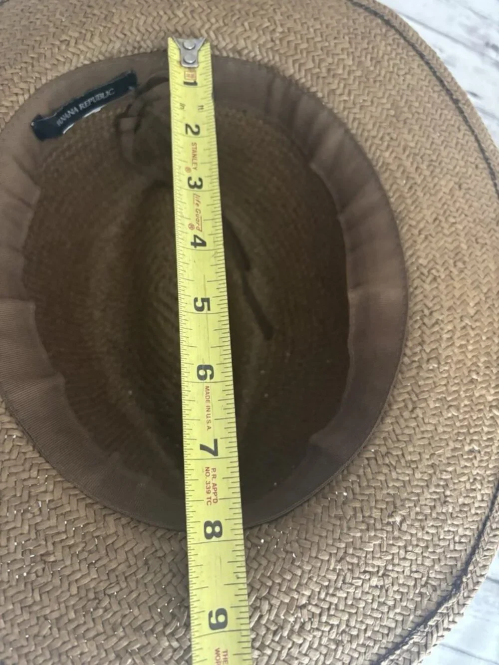 Vintage Banana Republic Straw Hat Made in Italy Black Ribbon Sun Beach Fedora SM